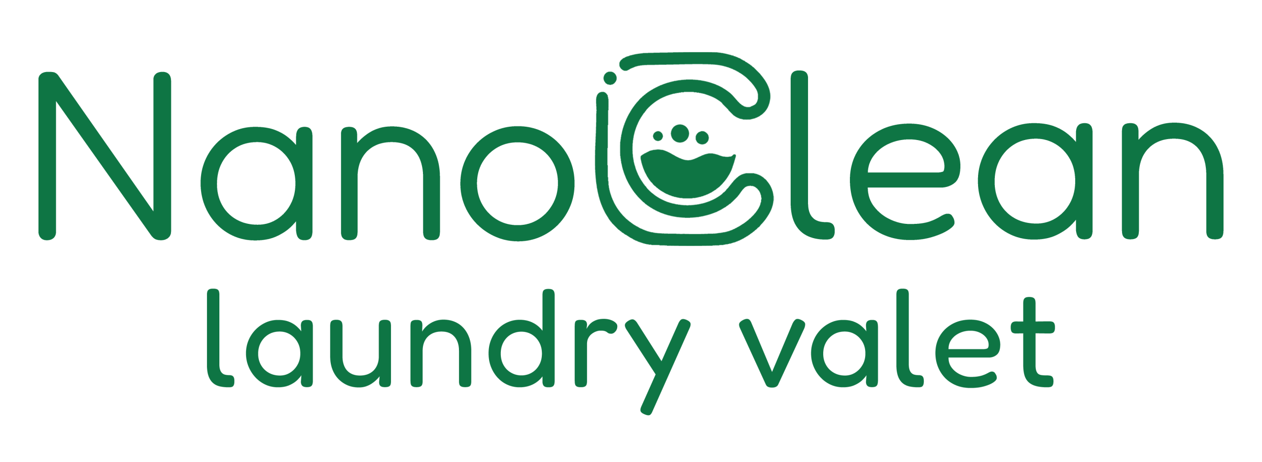 NanoClean Logo green + tagline – Full Horizontal white background